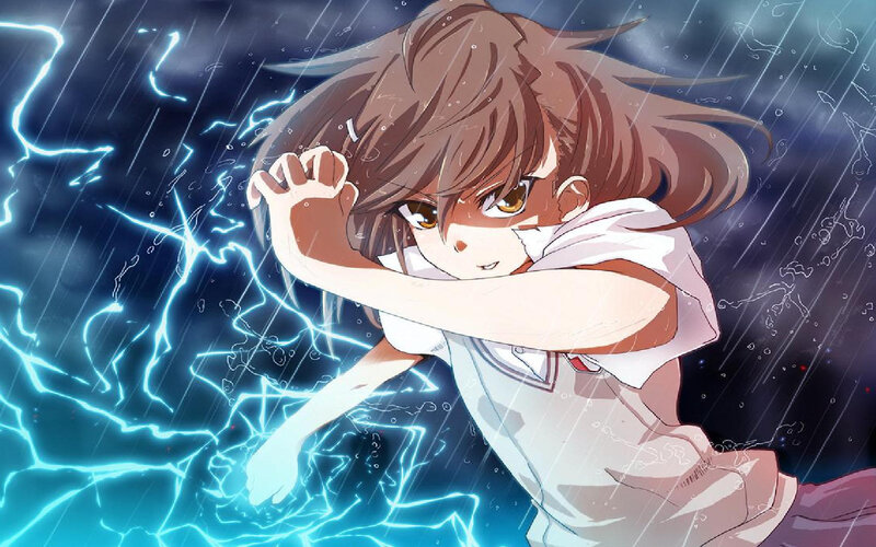 Anime Girl in Rain — Blue, Dramatic, Night, Manga