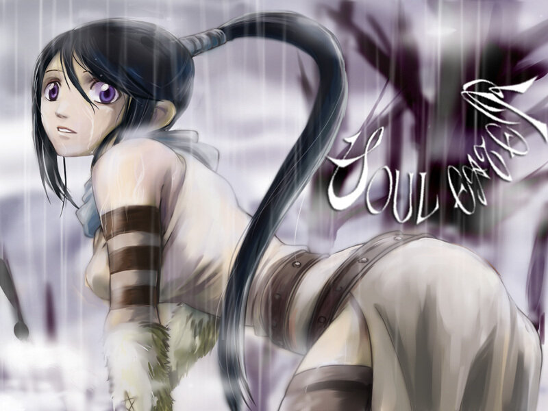 Anime Girl in Rain — Gray, Dramatic, Manga
