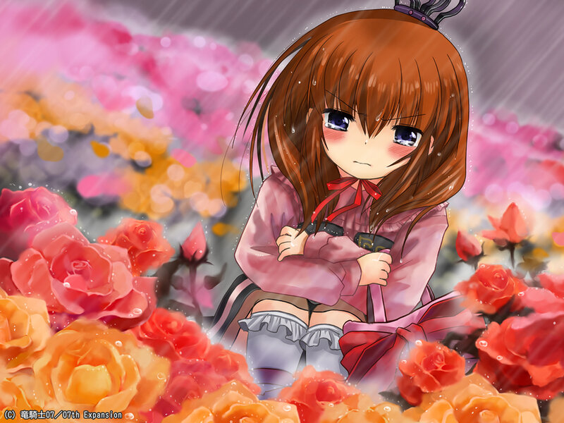 Anime Girl in Rain — Pink