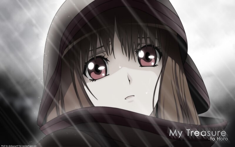 anime girl in rain