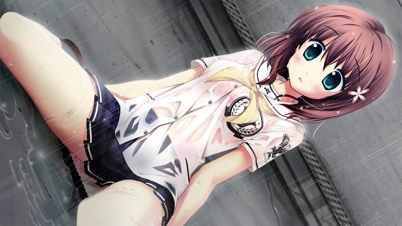 Anime Girl in Rain — White