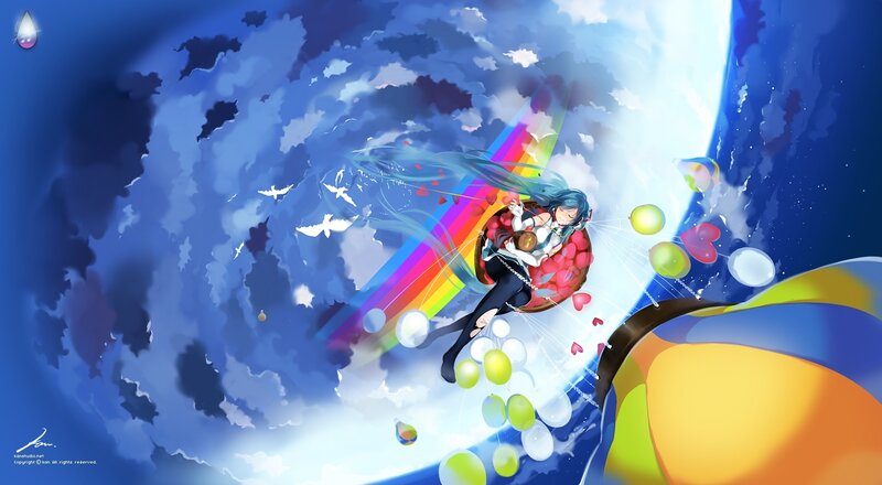 Anime Girl in Rainbow