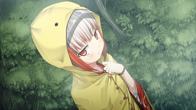 Anime Girl in Raincoat — Yellow