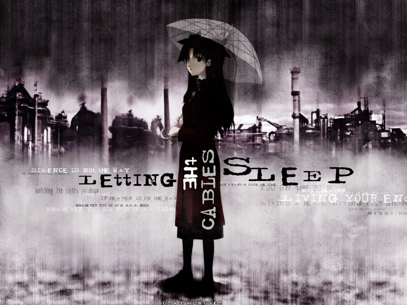 anime girl in rainy city