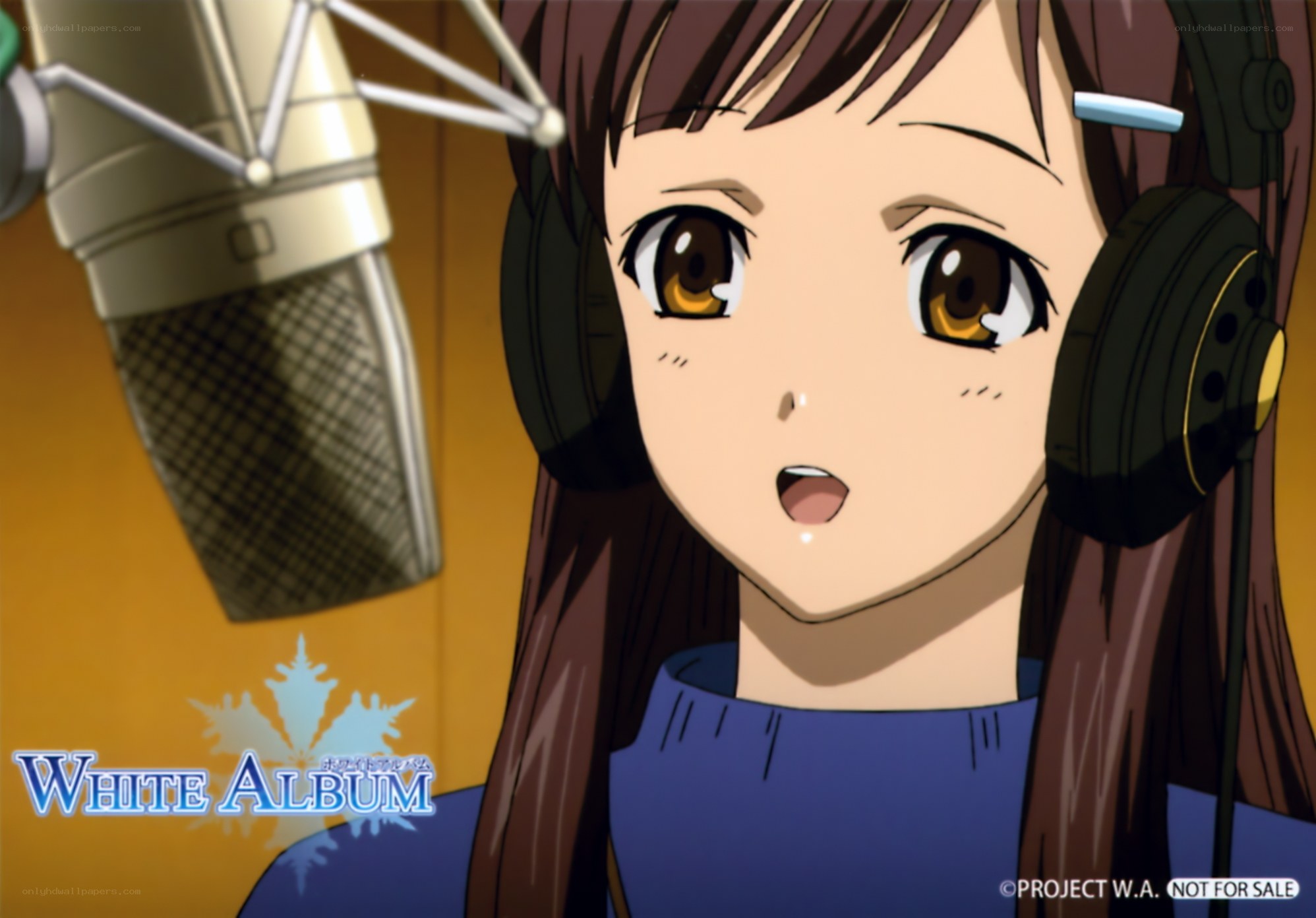 anime girl in recording studio
