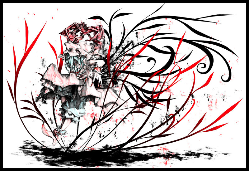 anime girl in red and black