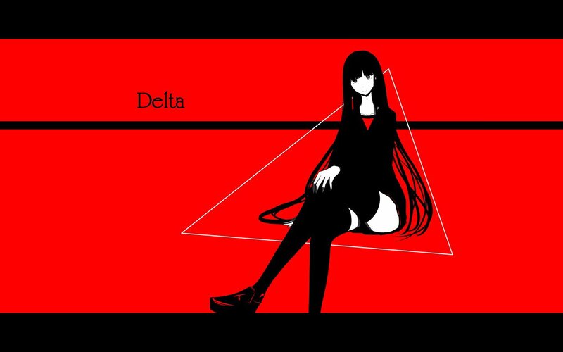 Anime girl in red and black