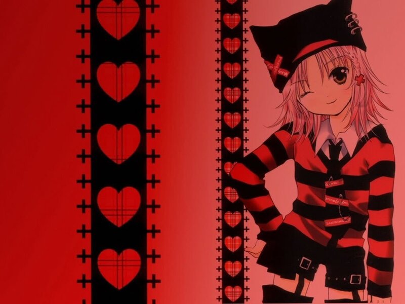 anime girl in red and black