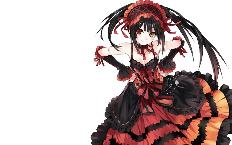 anime girl in red and black dress