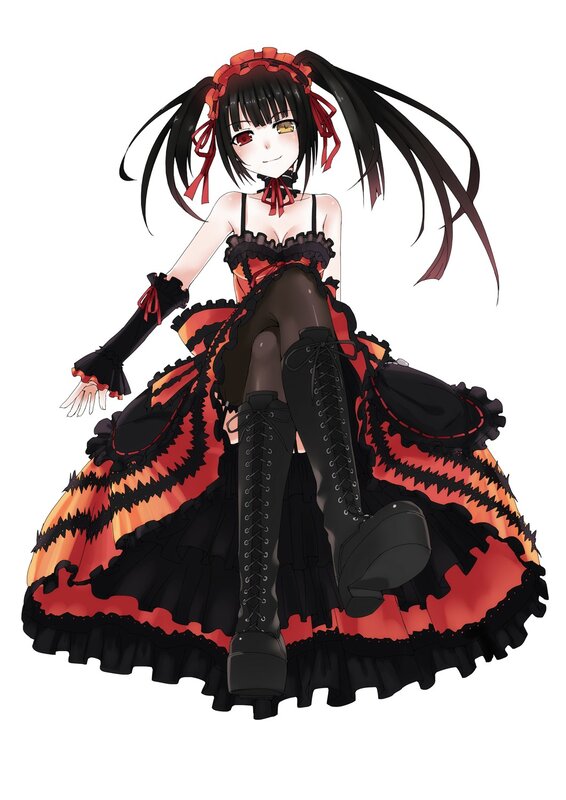 anime girl in red and black dress
