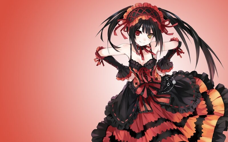 anime girl in red and black dress