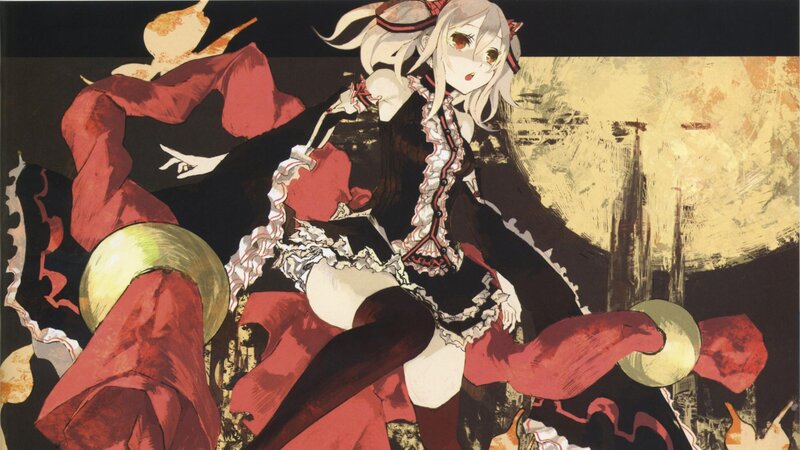 anime girl in red and black dress