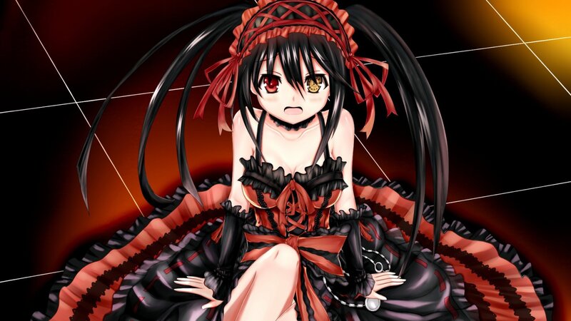 anime girl in red and black dress