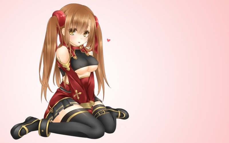 anime girl in red and black outfit