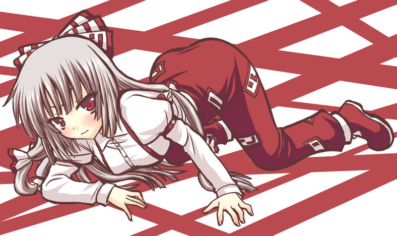 anime girl in red and white