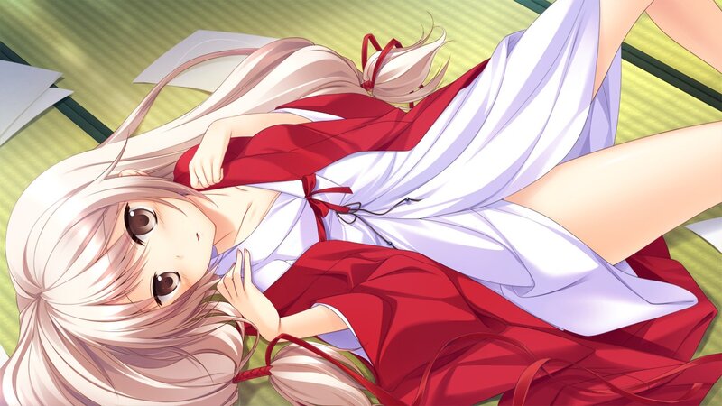 anime girl in red and white