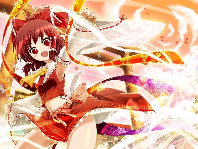 anime girl in red and white