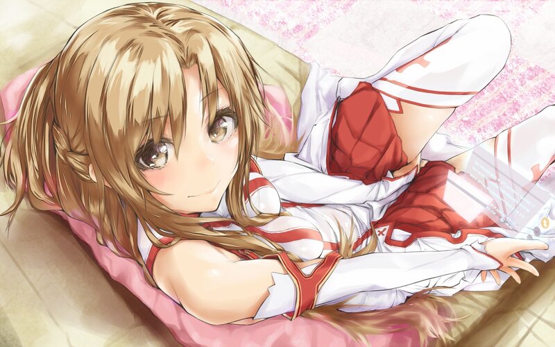 anime girl in red and white