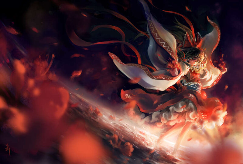 Anime girl in red and white