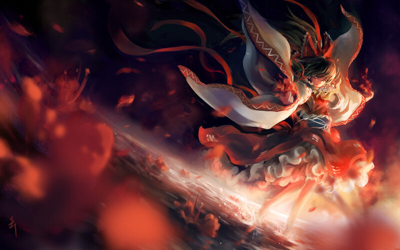 Anime girl in red and white