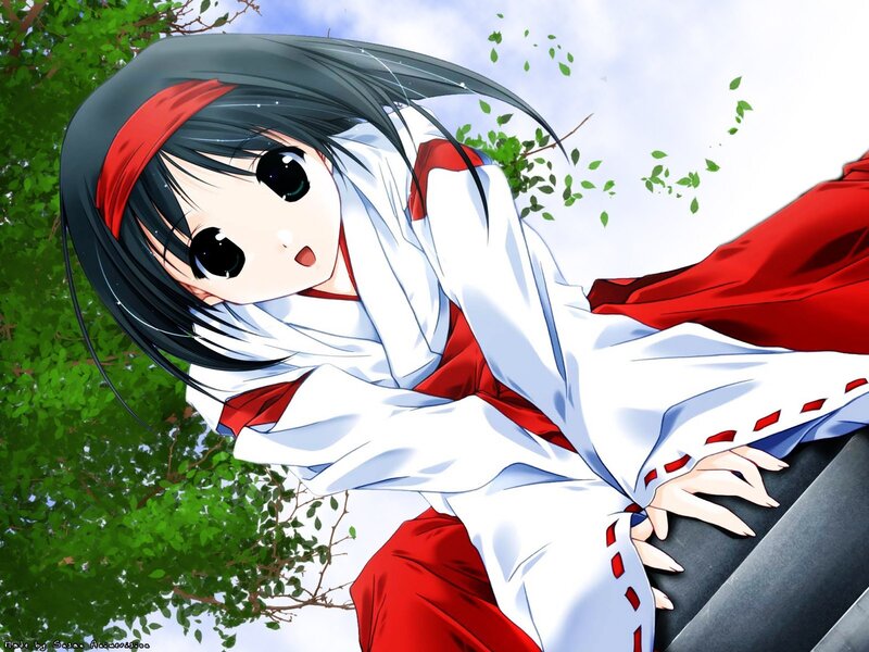 anime girl in red and white