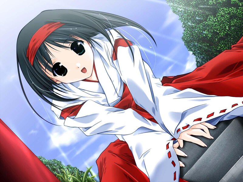 anime girl in red and white