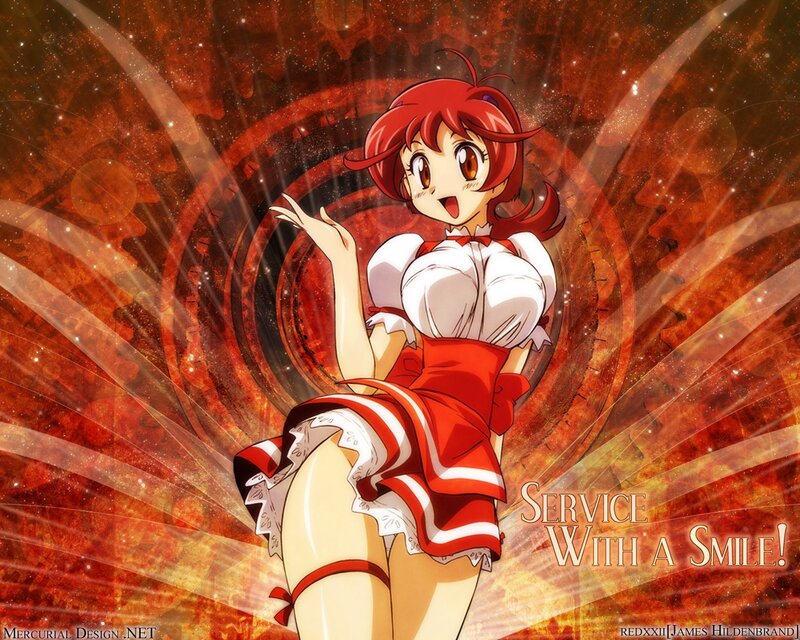 anime girl in red and white dress