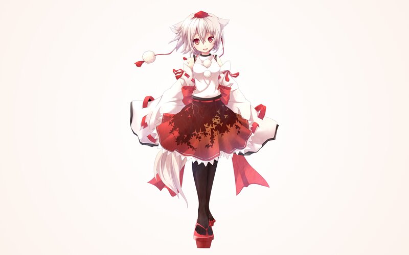anime girl in red and white dress