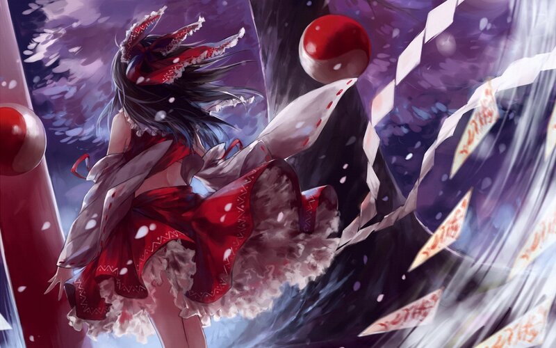 anime girl in red and white dress