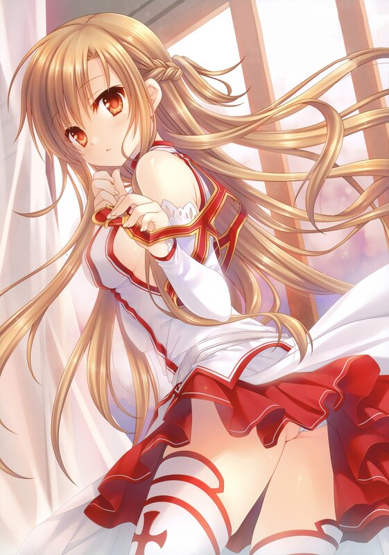 anime girl in red and white dress
