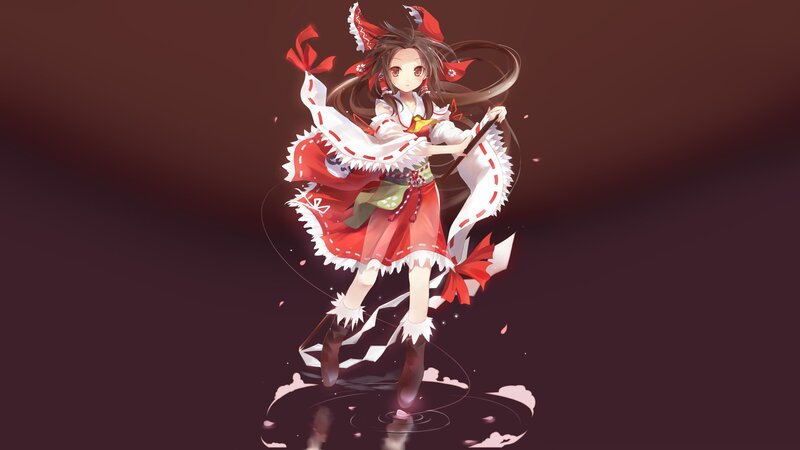 anime girl in red and white dress
