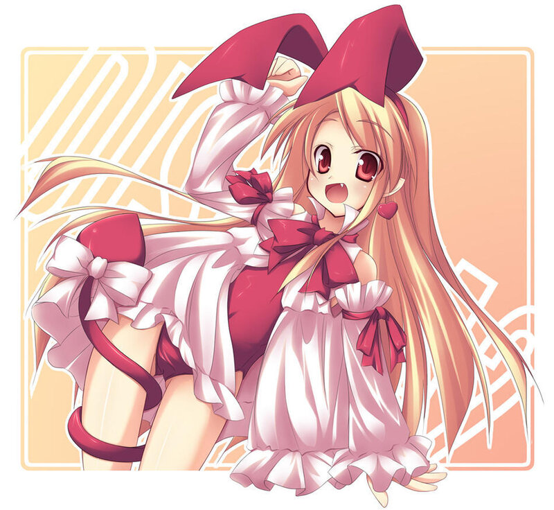 anime girl in red and white dress