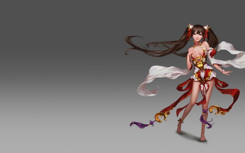 Anime Girl in Red and White — Dynamic