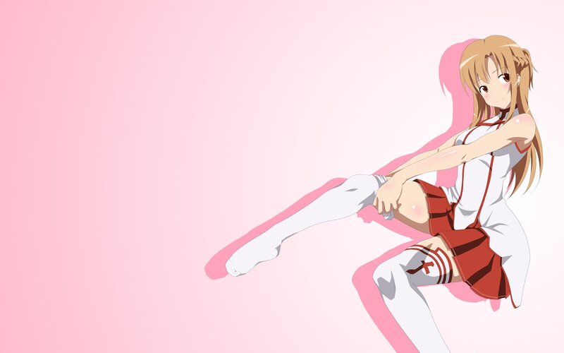 Anime Girl in Red and White — Pink
