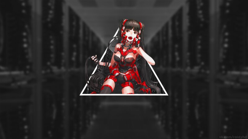 Anime Girl in Red Armor — Dramatic