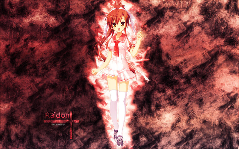 Anime girl in red aura