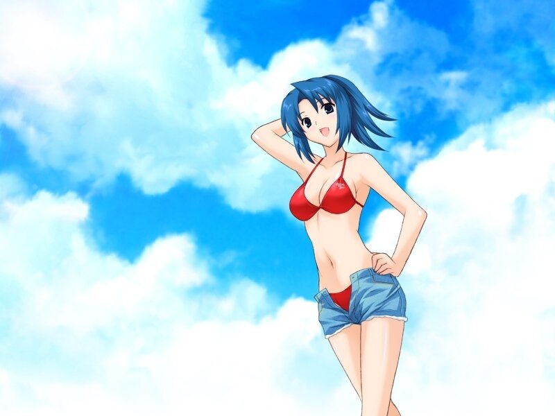 anime girl in red bikini
