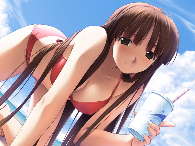 anime girl in red bikini