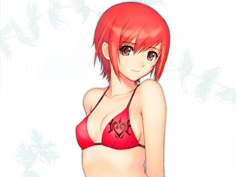 Anime girl in red bikini