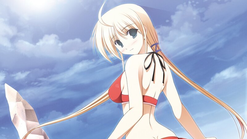 Anime girl in red bikini