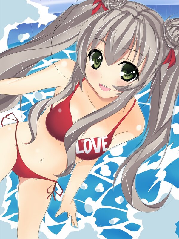 anime girl in red bikini