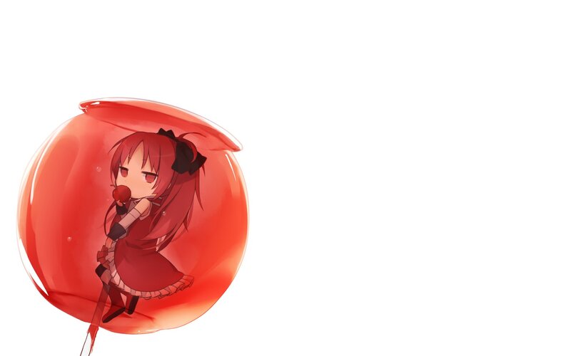 anime girl in red bubble