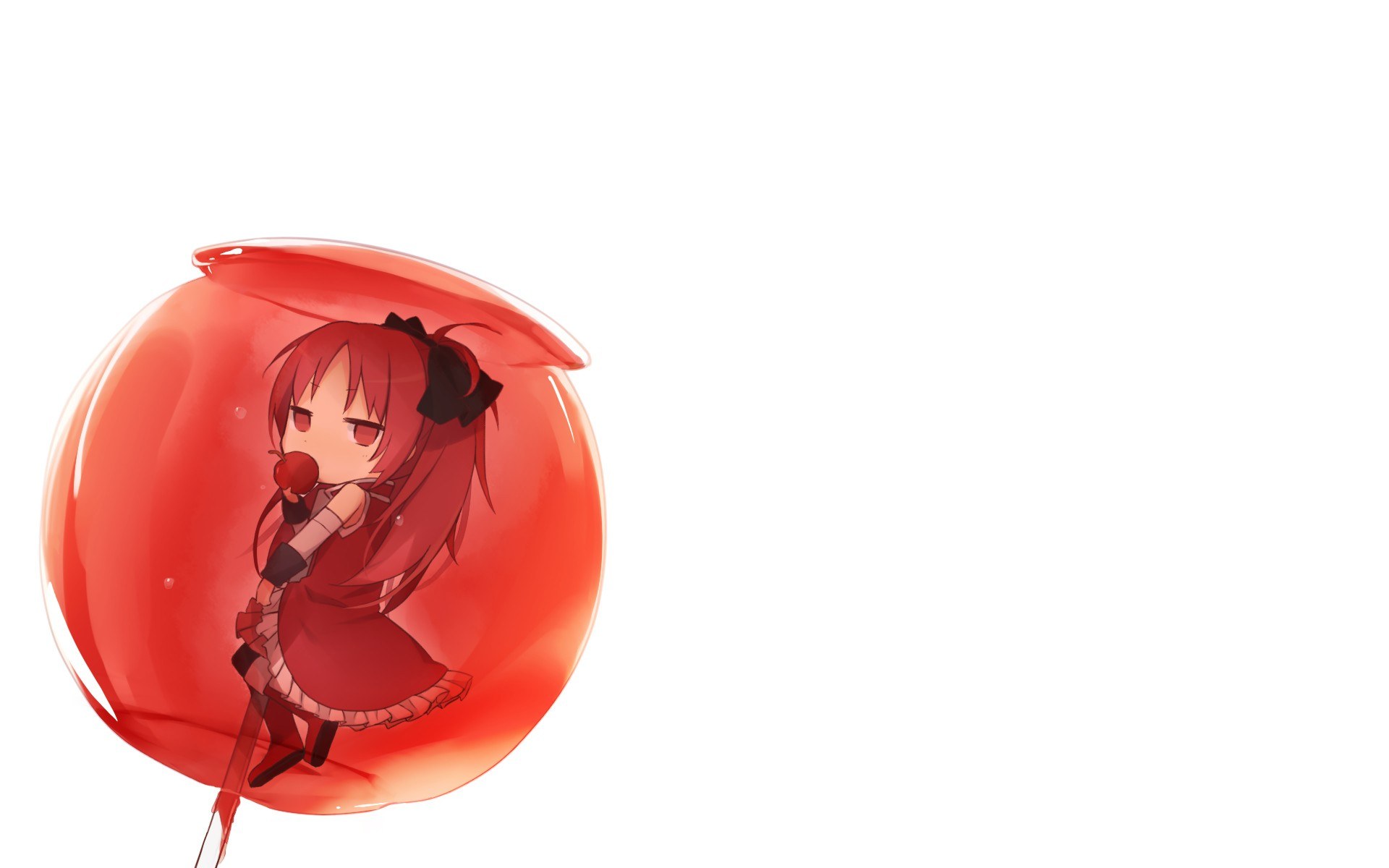 anime girl in red bubble