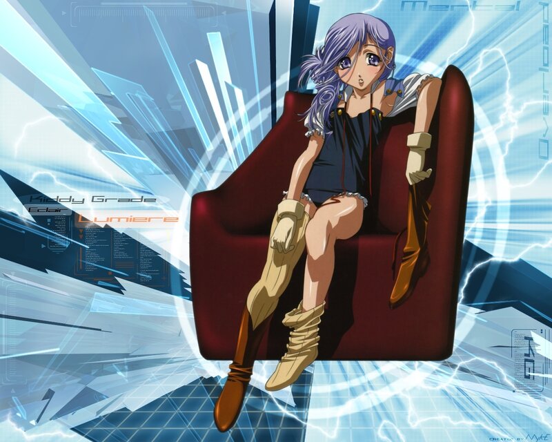 Anime girl in red chair
