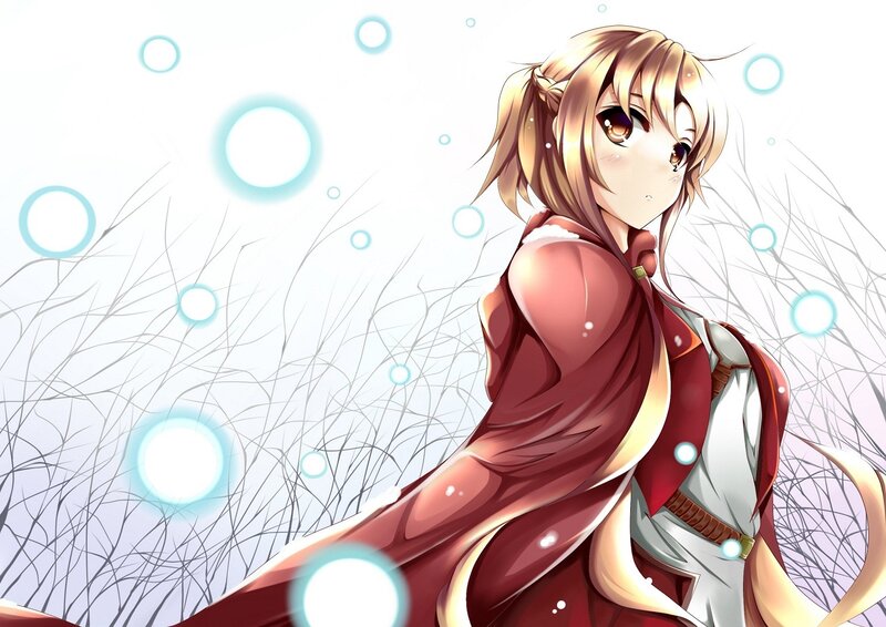 anime girl in red cloak