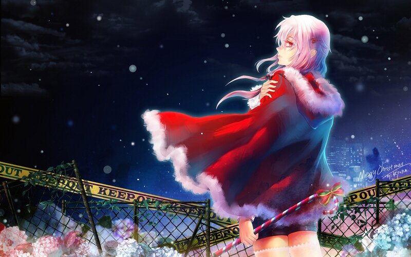 Anime girl in red cloak