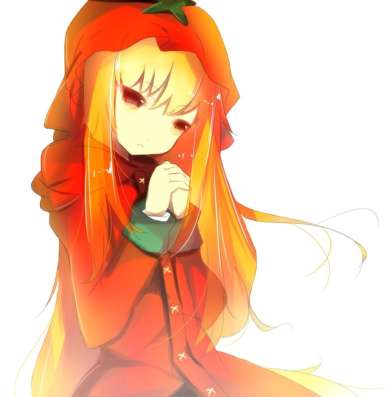 anime girl in red cloak