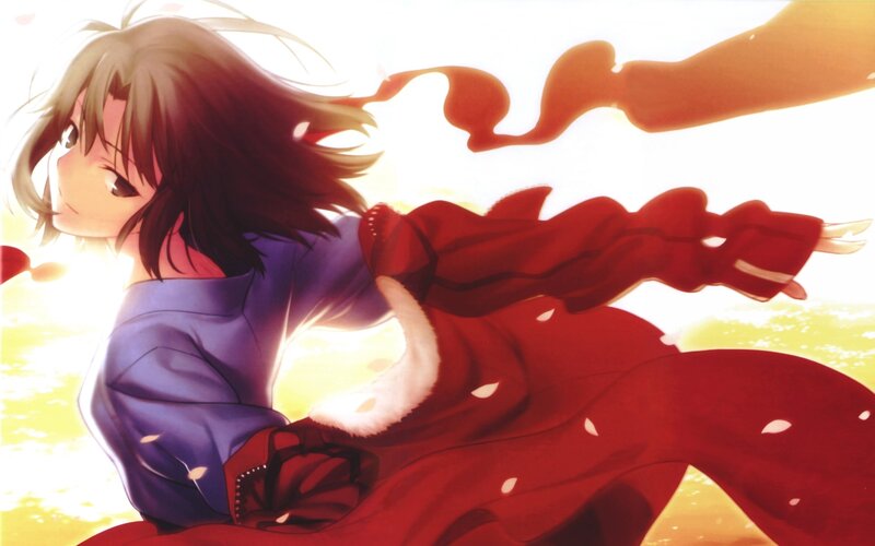 anime girl in red cloak