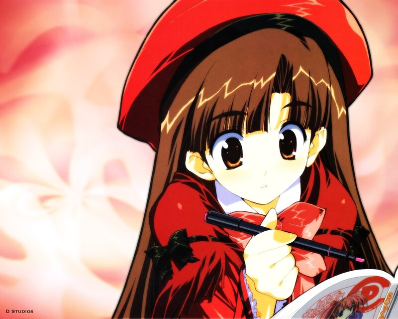 Anime Girl in Red Cloak — Calm
