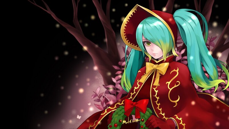 Anime Girl in Red Cloak — Festive